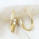 C Shape Hoop Earring, Brass 22k yellow gold plated, Handmade jewelry